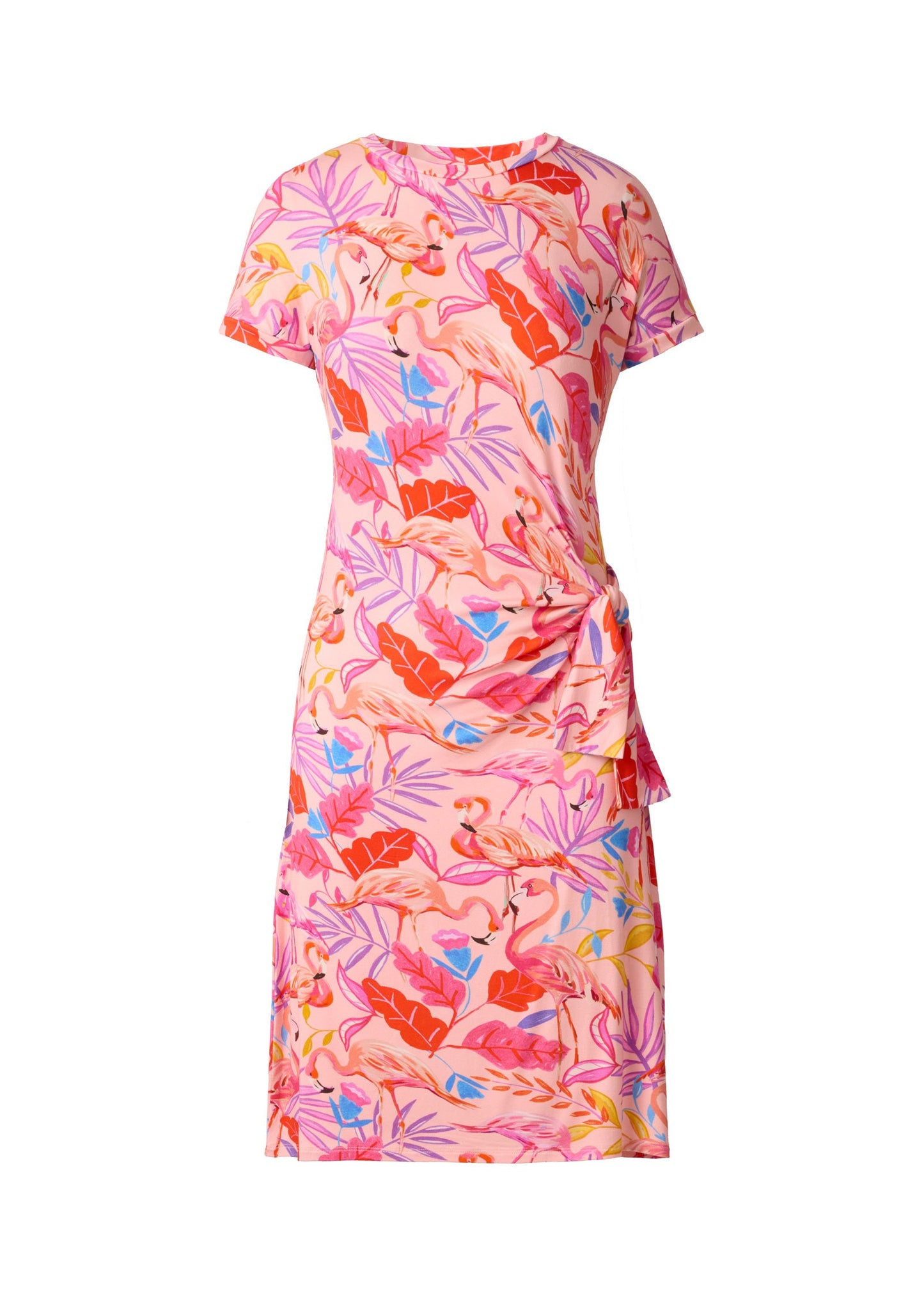 Tie Front T-Shirt Dress Flamingo Summer | Venus Special Offer