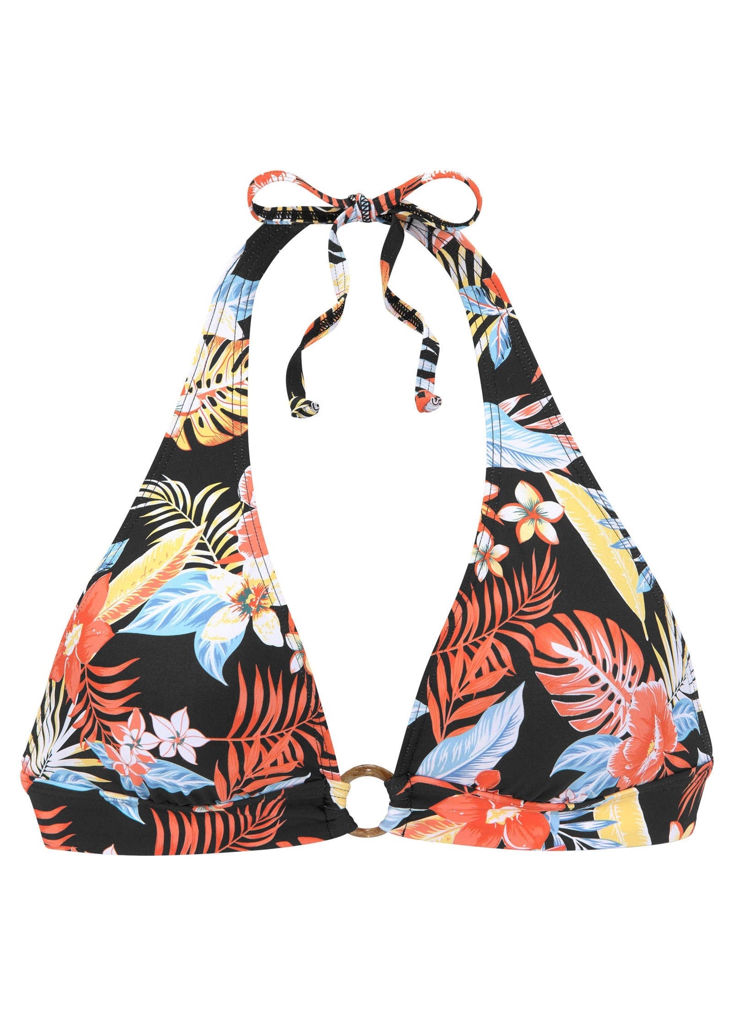 Triangle Halter Top - Red & Yellow Tropic | Venus Featured