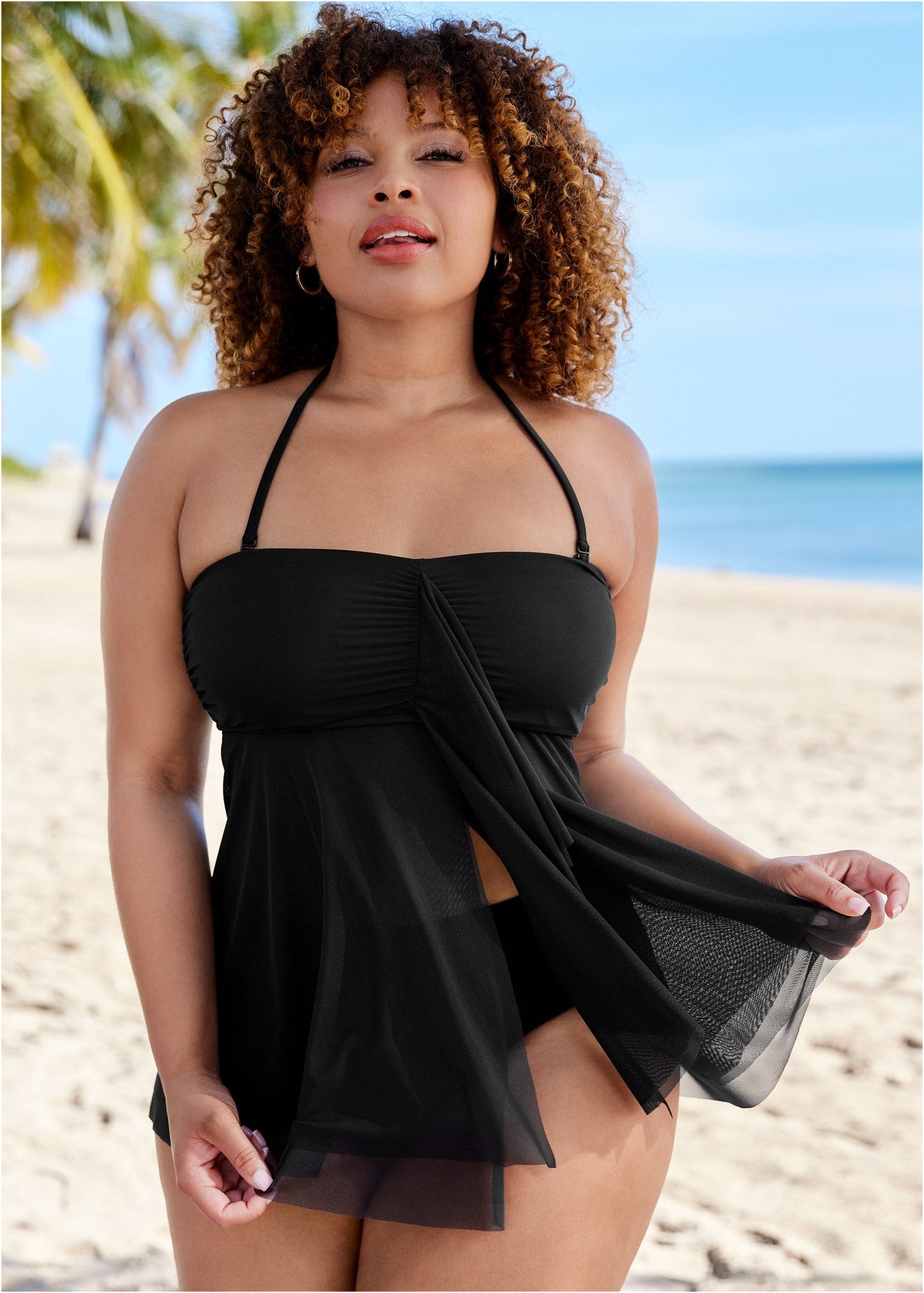 Lanai Bandeau Tankini Top - Black Beauty | Venus Sale