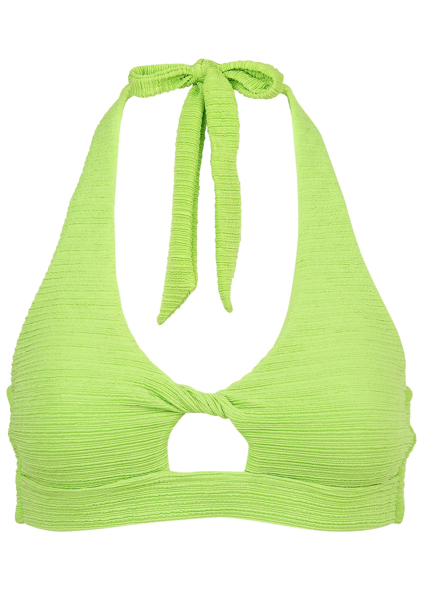 Twist Front Halter Top - Bright Lime Green | Venus Great Deal