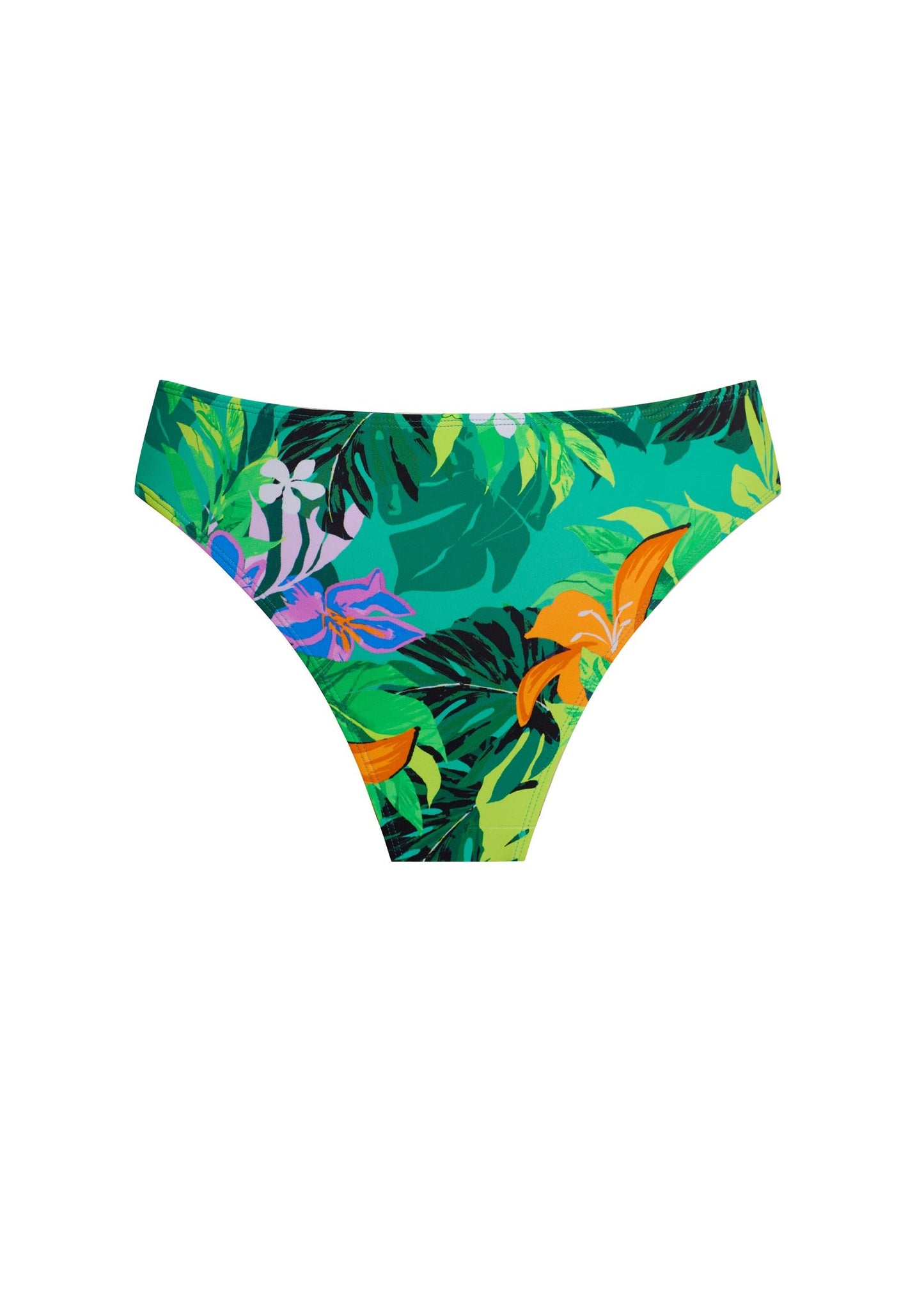 Fiji Mid Rise Moderate Bikini Bottom Jungle Collage | Venus Sale