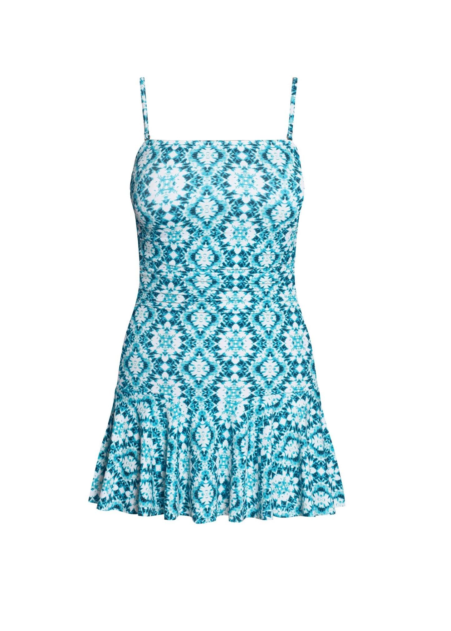 Venice Skirted Swim Dress Shibori Tiles | Venus Best Seller