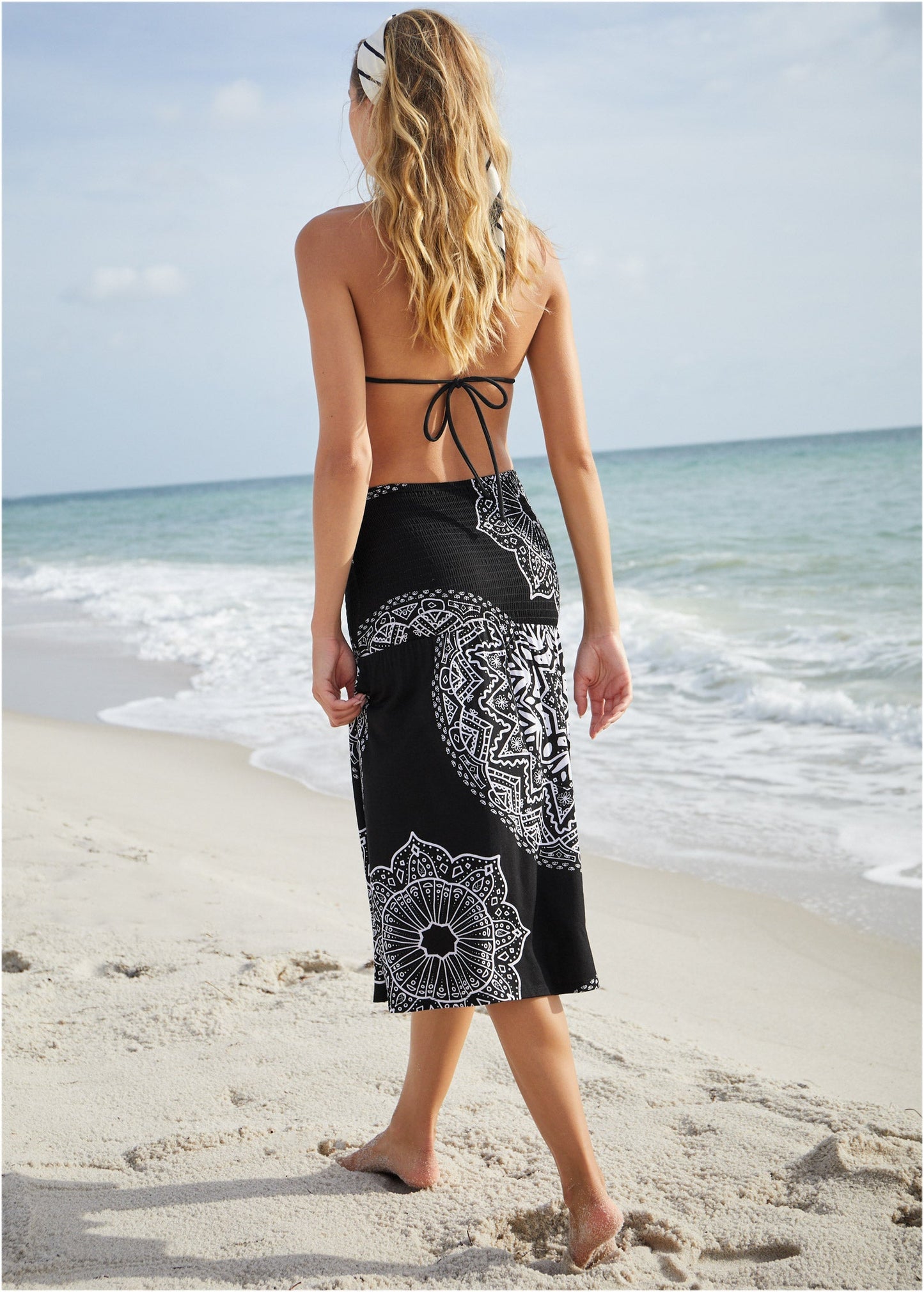 Convertible Cover-Up Dress - Ornate Medallion Black | Venus Customer Favorite