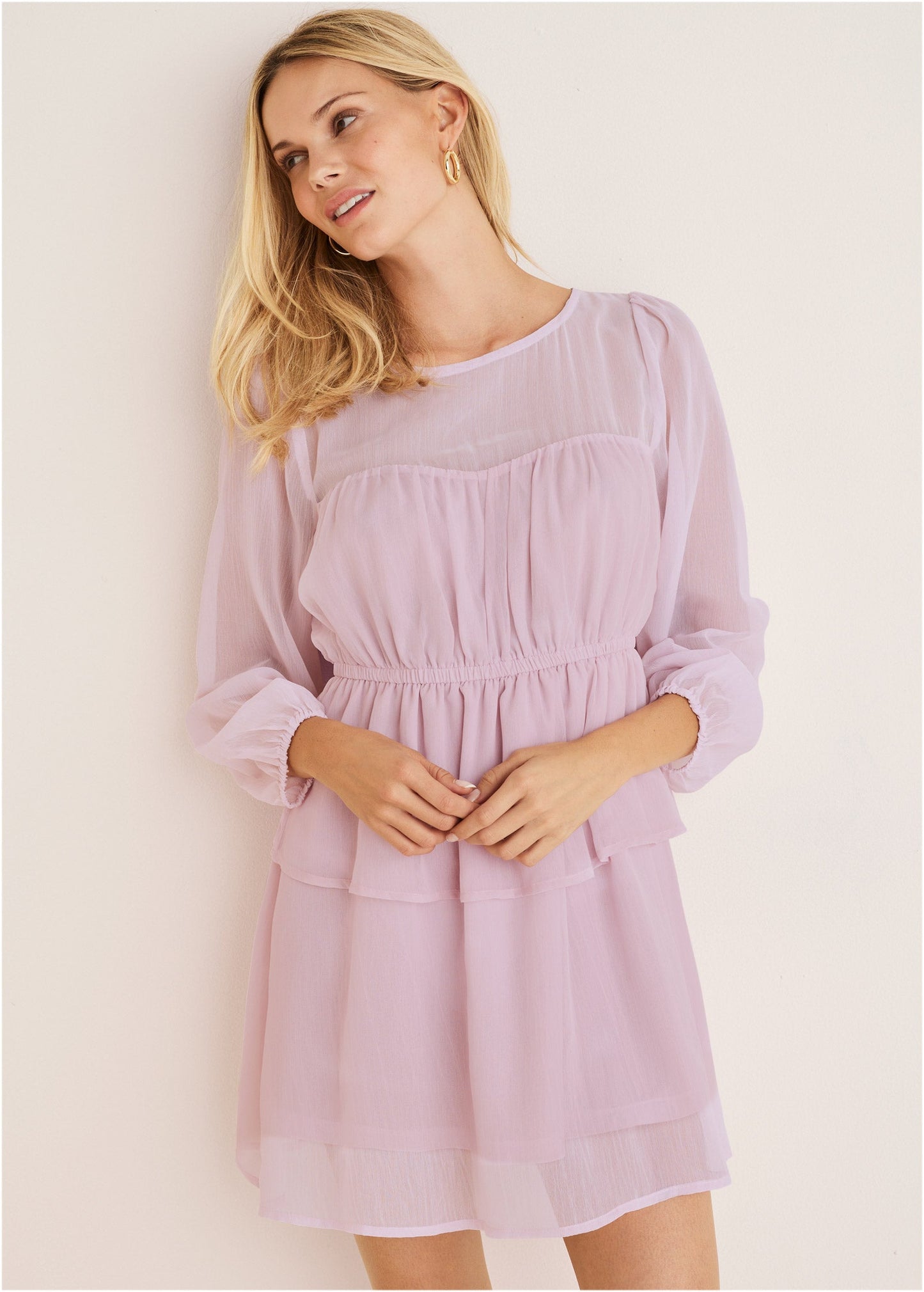 Sheer Beauty Mini Dress - Lilac | Venus Best Seller