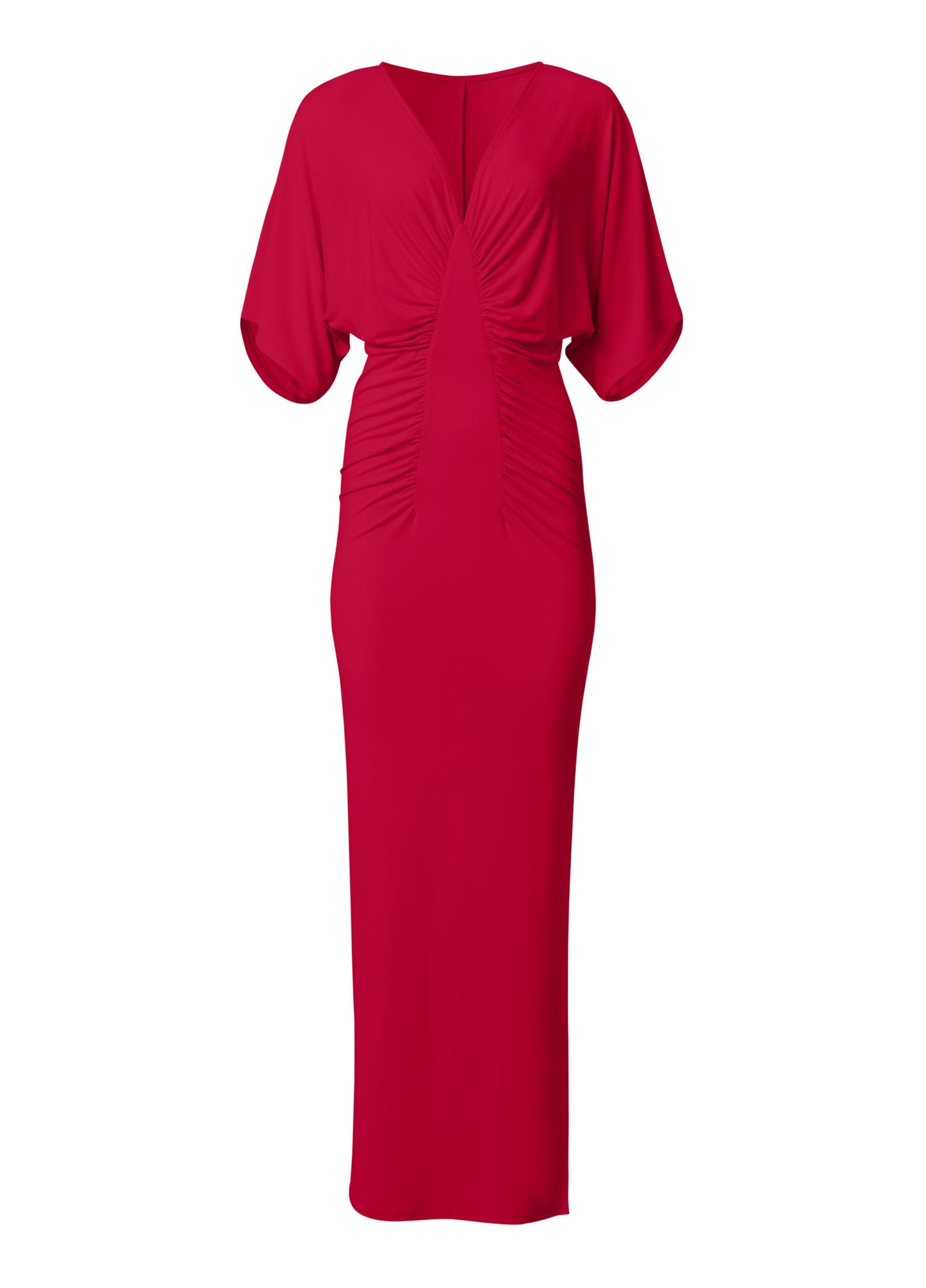 Drape Sleeve Maxi Dress - Barberry | Venus Limited Edition