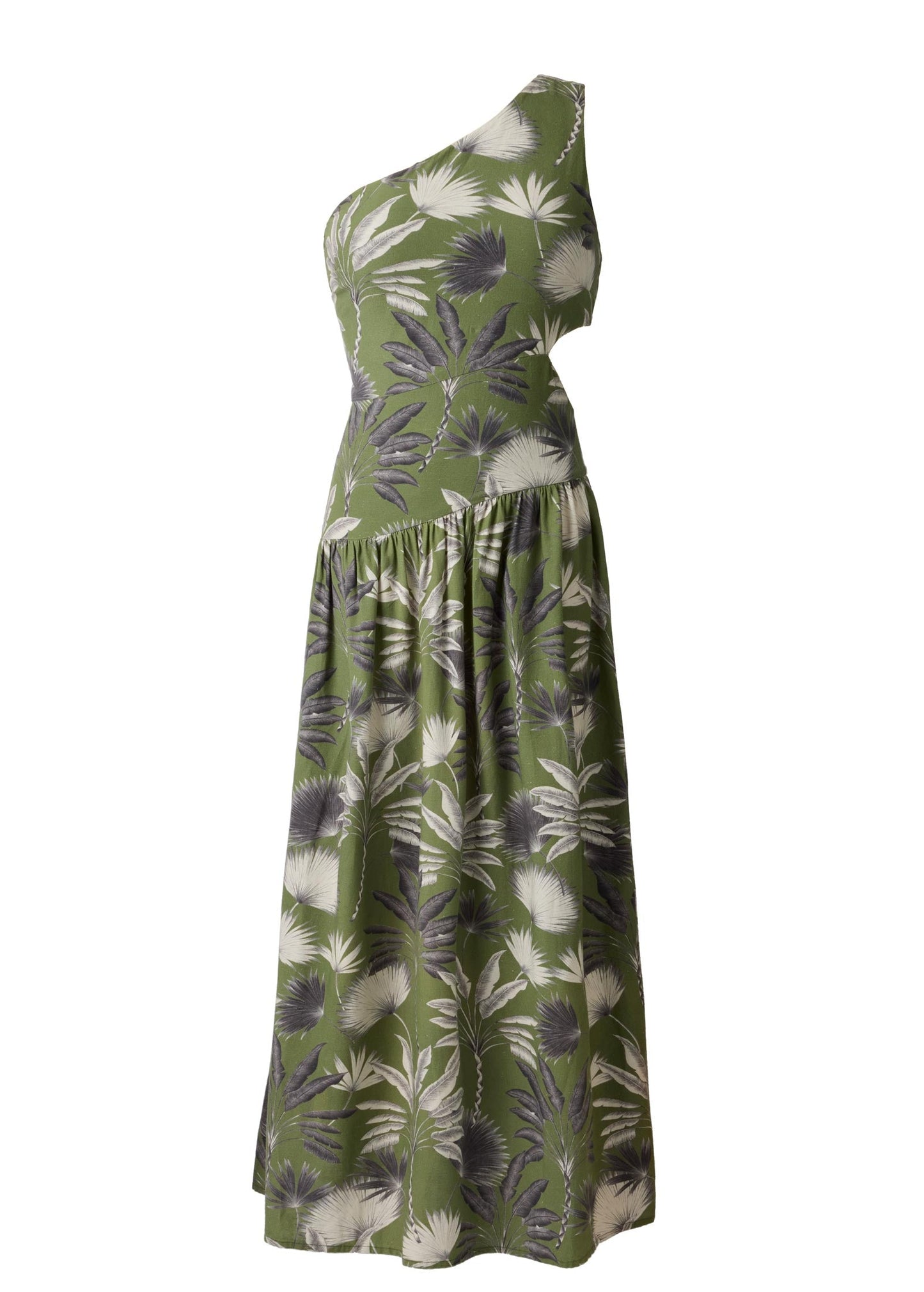 Linen Cutout Maxi Dress Palm Oasis | Venus Great Deal