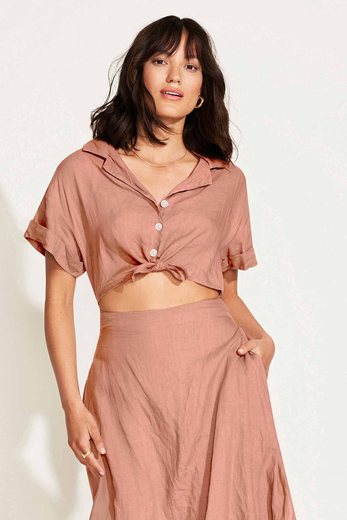 Playa Cut Out Dress Desert EcoLinen | Venus Featured