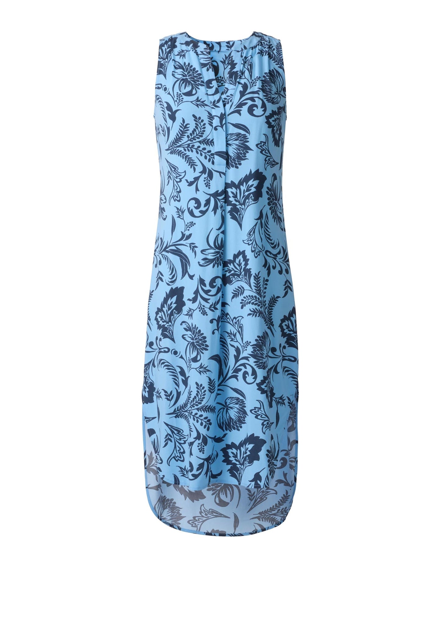 Midi Sleeveless V-Neck Dress Blue Botanical | Venus Special Offer
