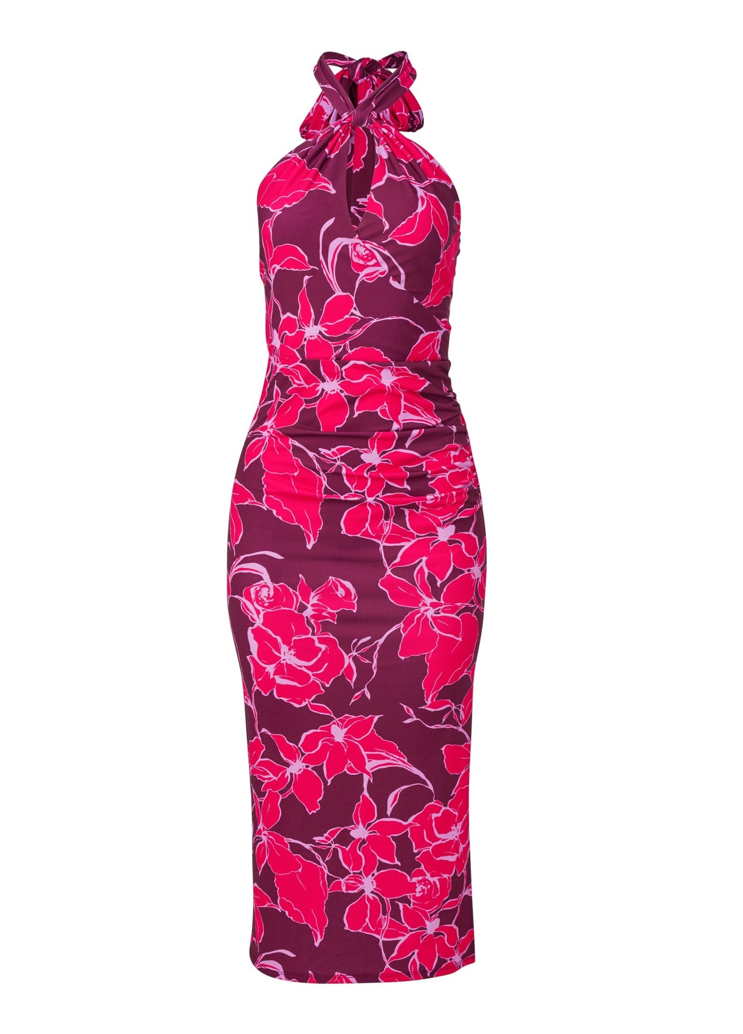 Floral Halter Bodycon Dress - Pink Multi | Venus Budget Friendly