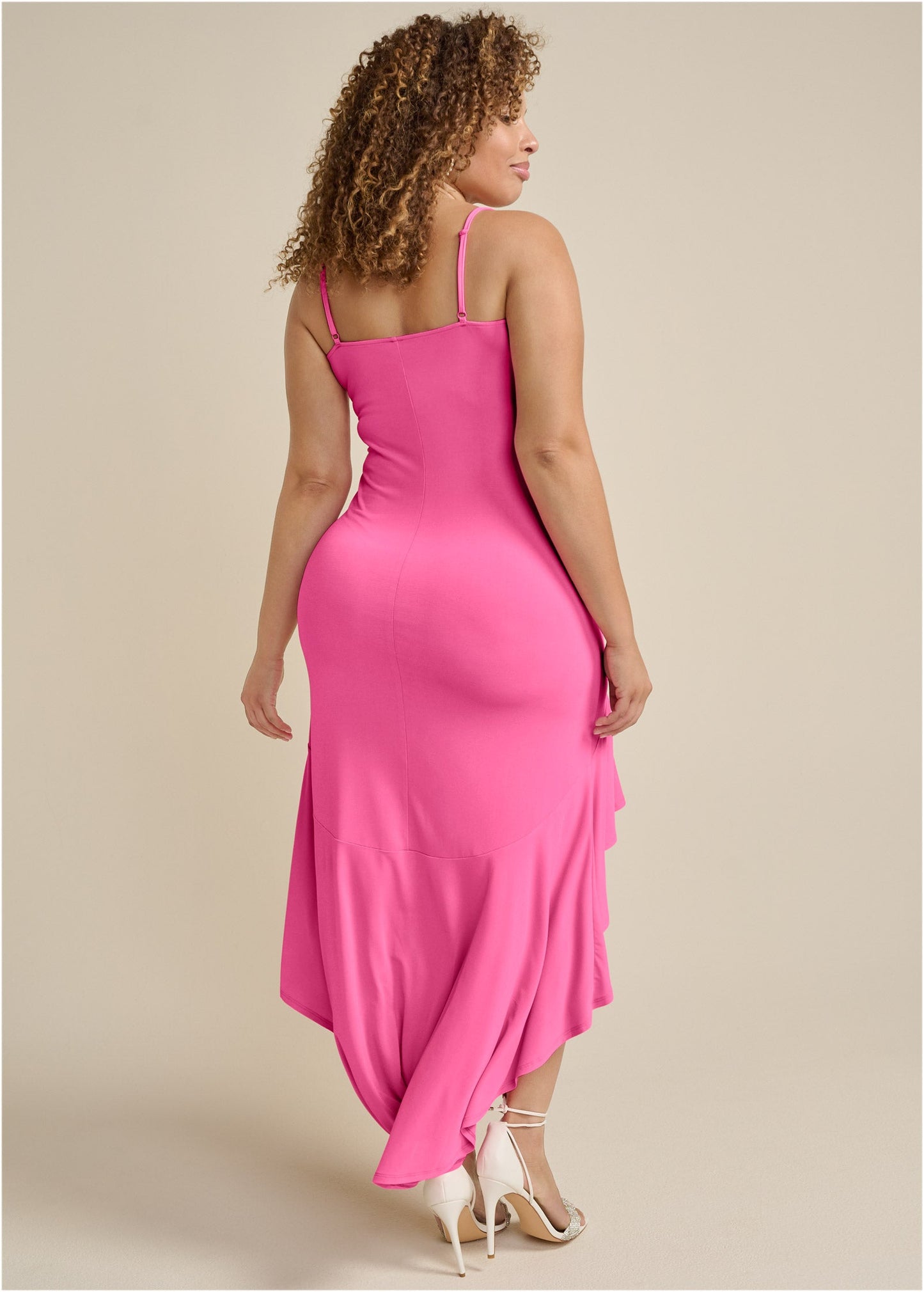 High-Low Ruffle Dress - Pink | Venus Special Offer