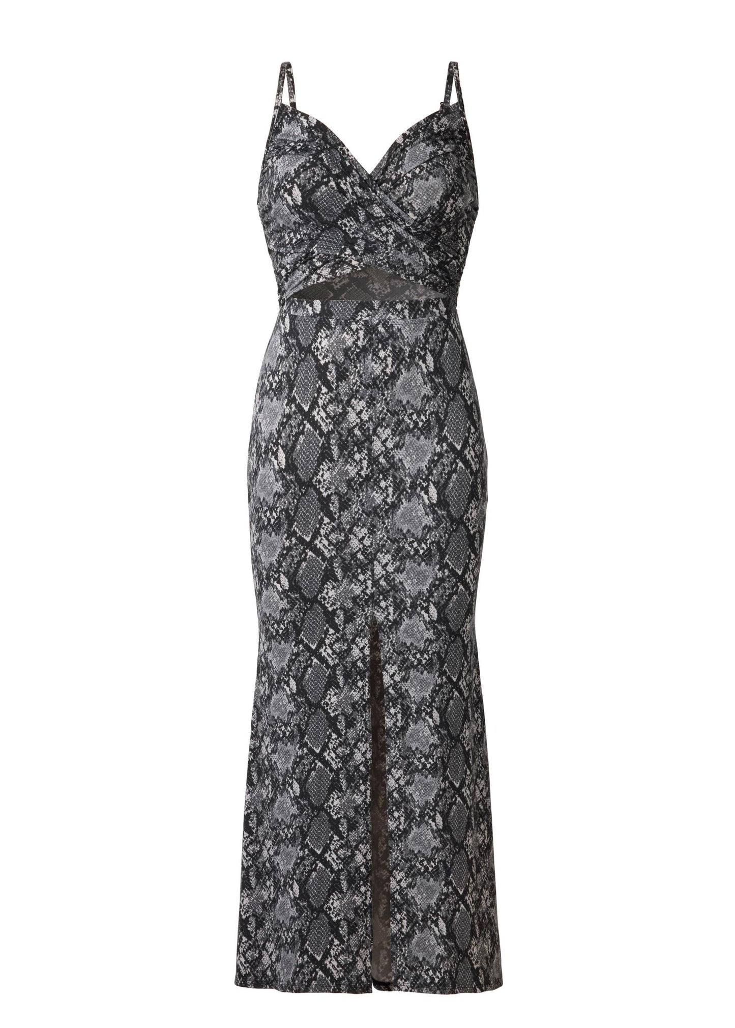 Snake Print Maxi Dress Grey Snake | Venus Limited Edition