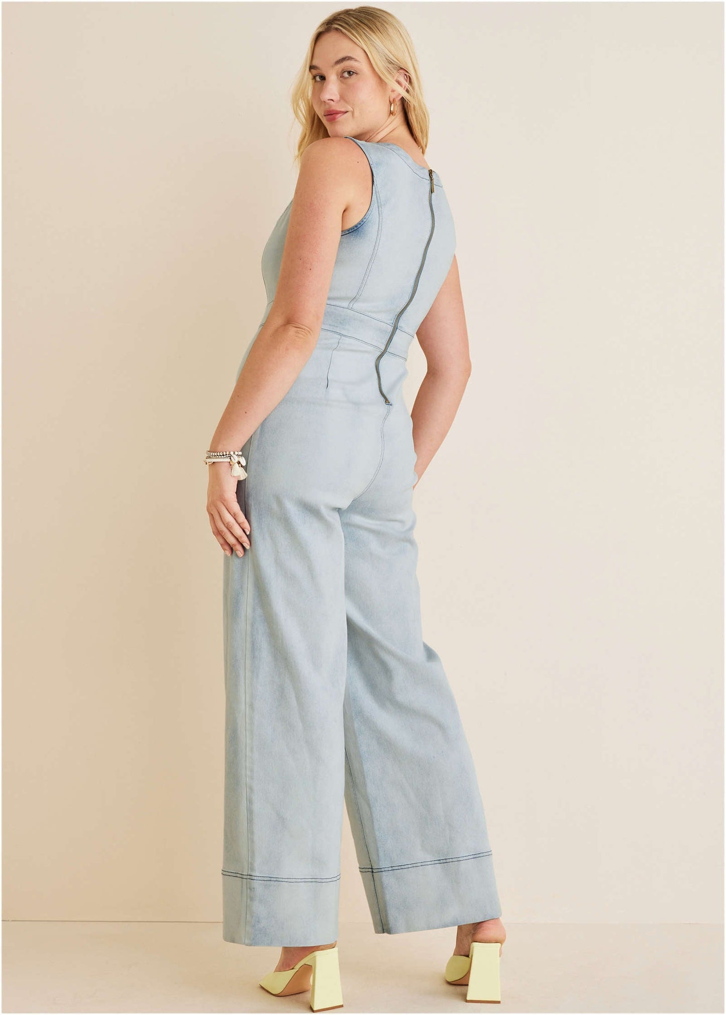 Stretch Denim Jumpsuit Light Wash | Venus Limited Edition