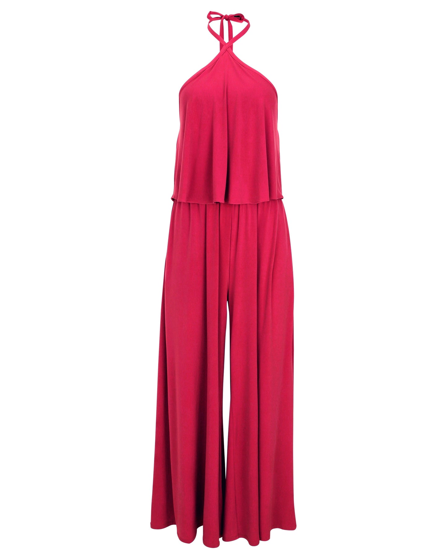 Cross Neck Jumpsuit Red | Venus Value