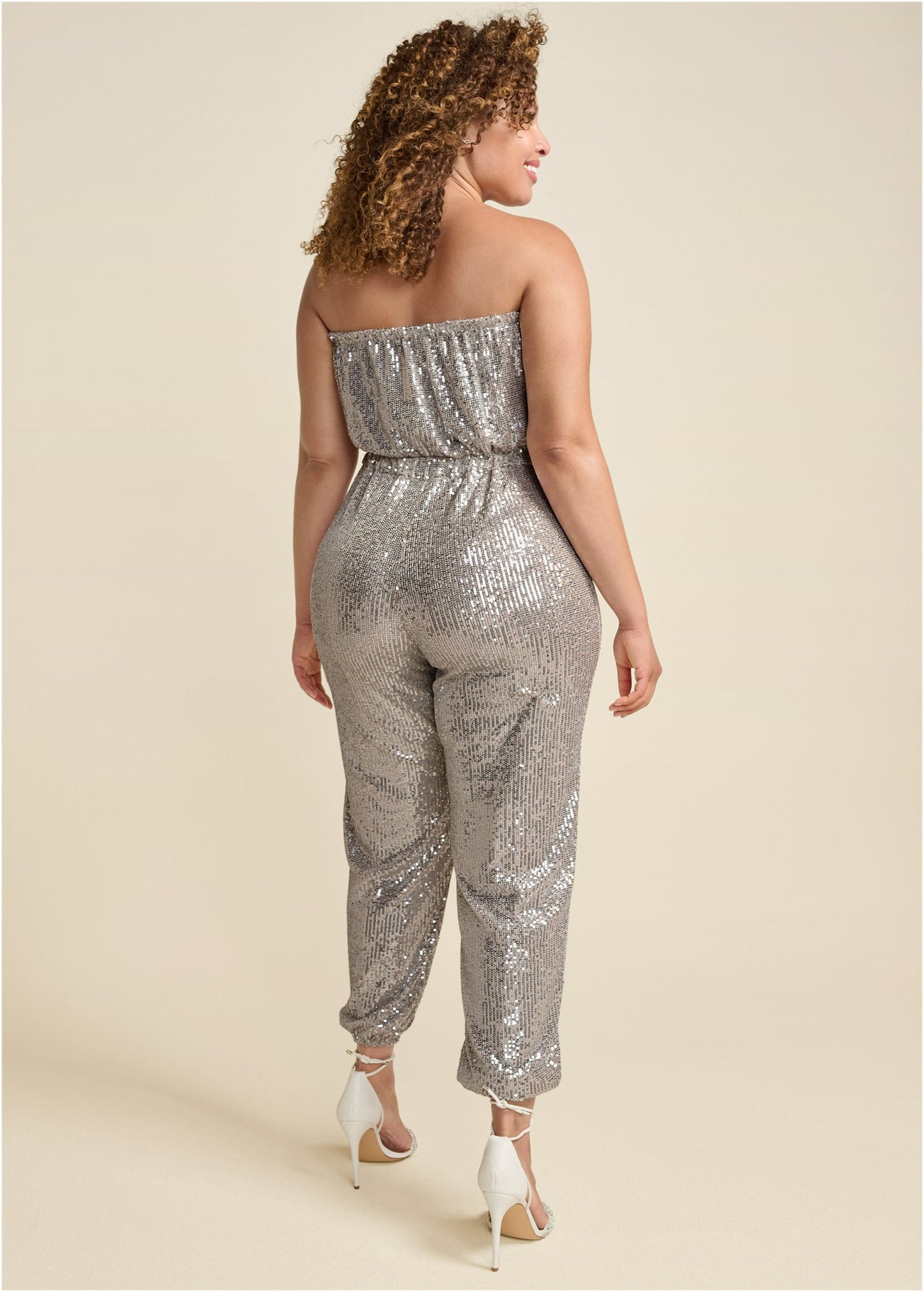 Strapless Sequin Jumpsuit - Champagne | Venus Special Offer