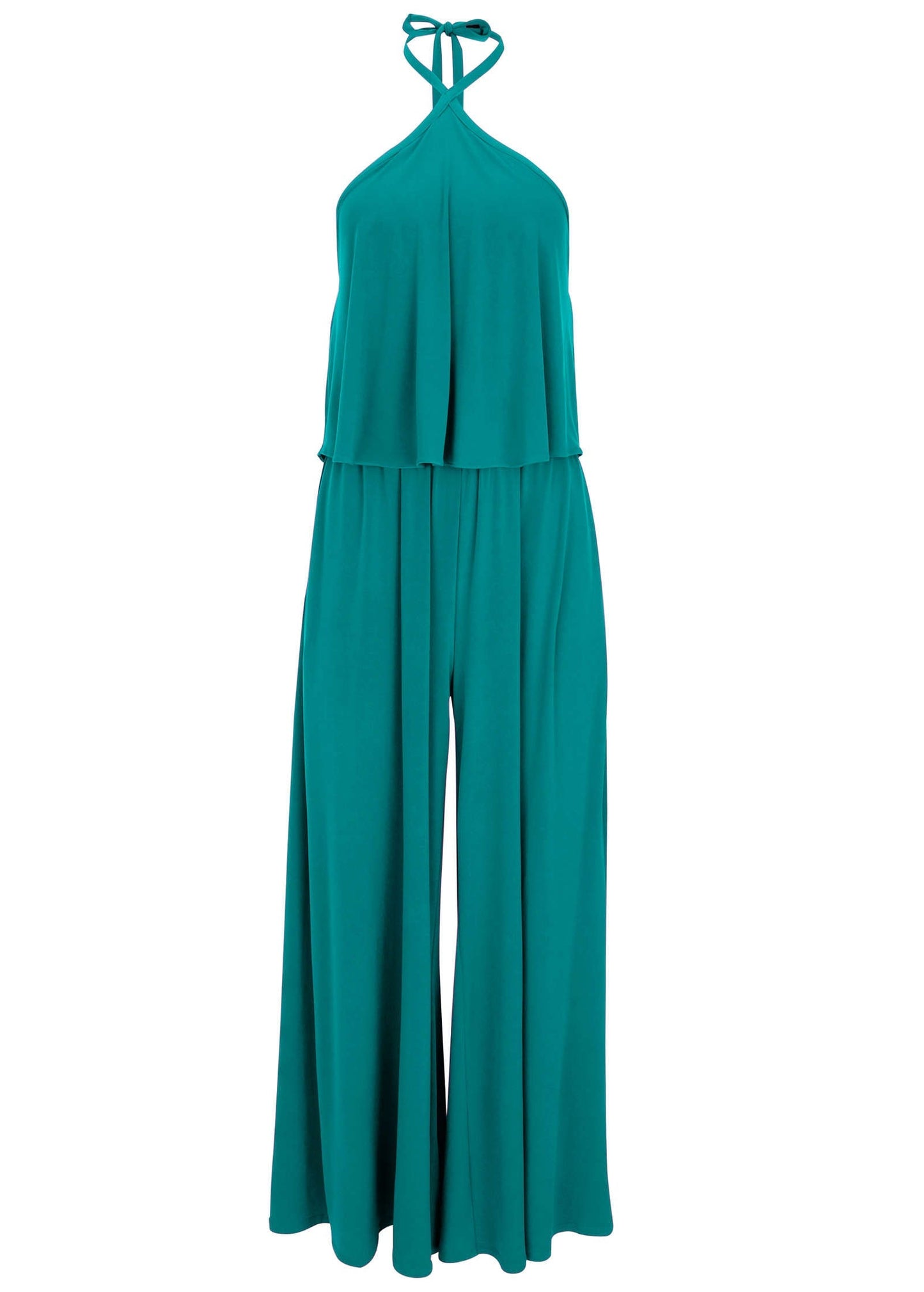 Cross Neck Jumpsuit - Tropical Green | Venus Sale