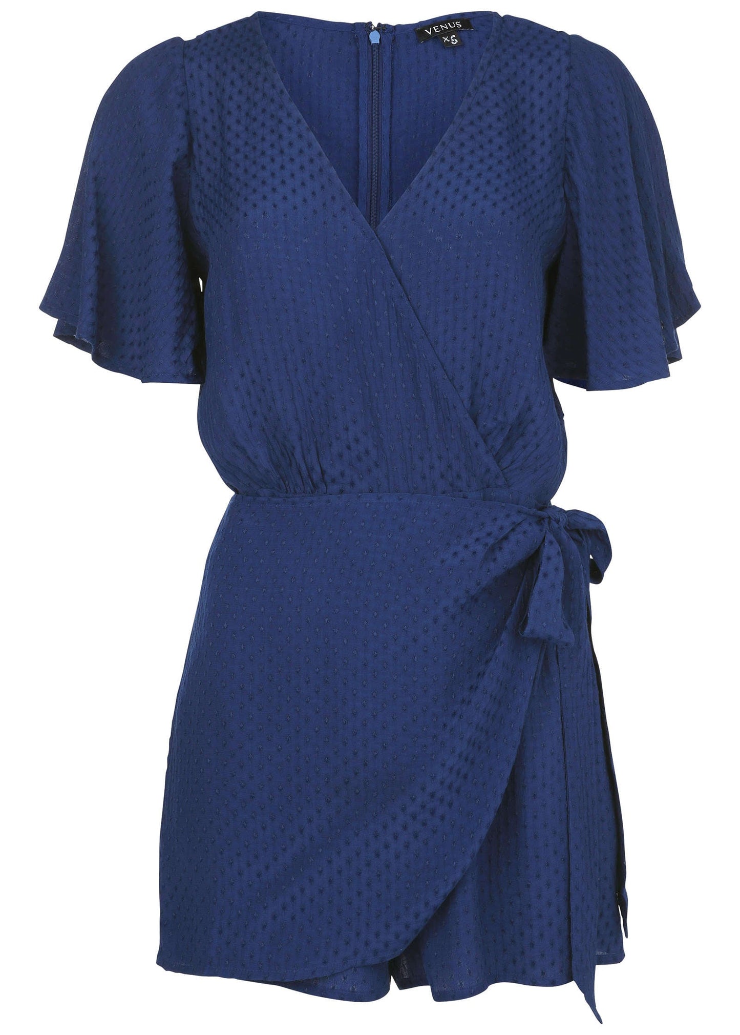 Dotted Wrap Romper - Dark Blue | Venus Popular Choice