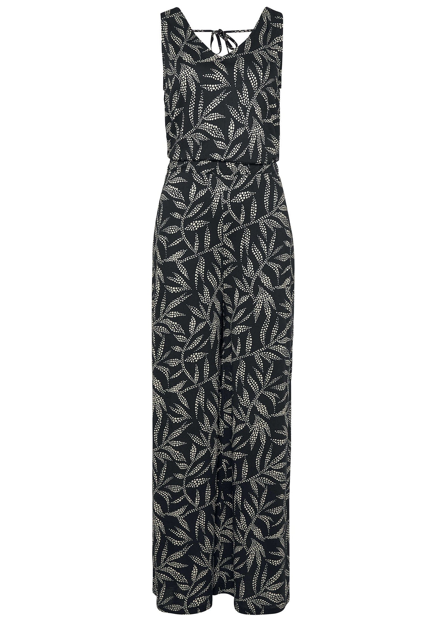 Printed Jumpsuit - White & Black | Venus Best Seller