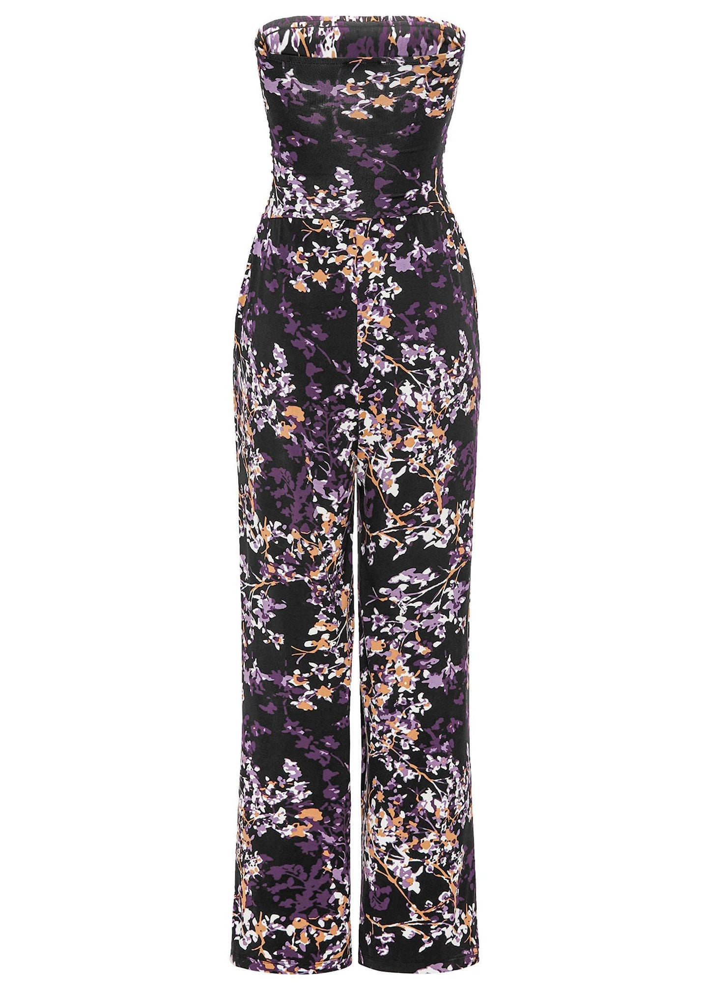 Strapless Printed Jumpsuit - Purple Multi | Venus Limited Edition
