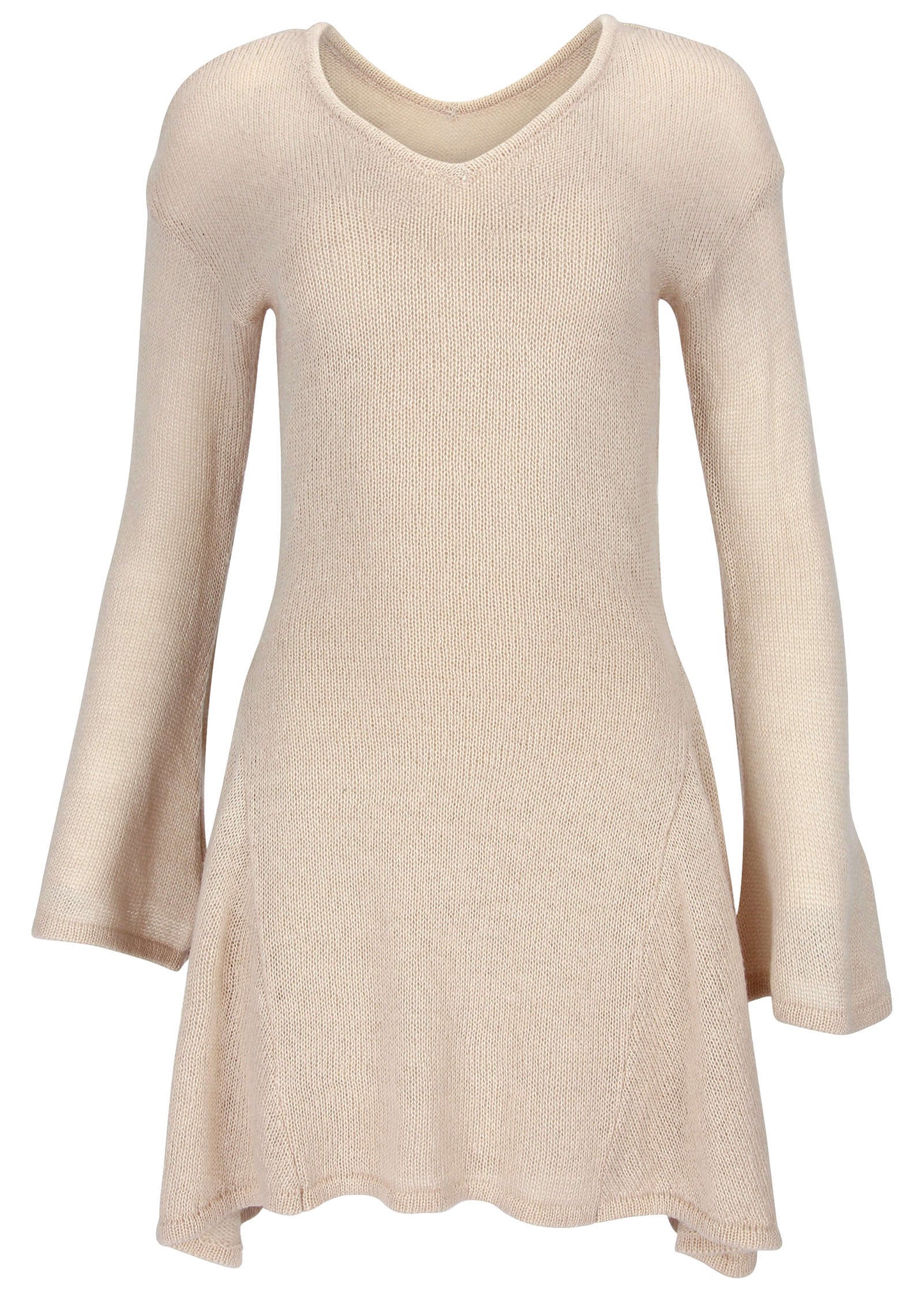 Bell Sleeve Sweater Dress - Oatmeal | Venus Budget Friendly