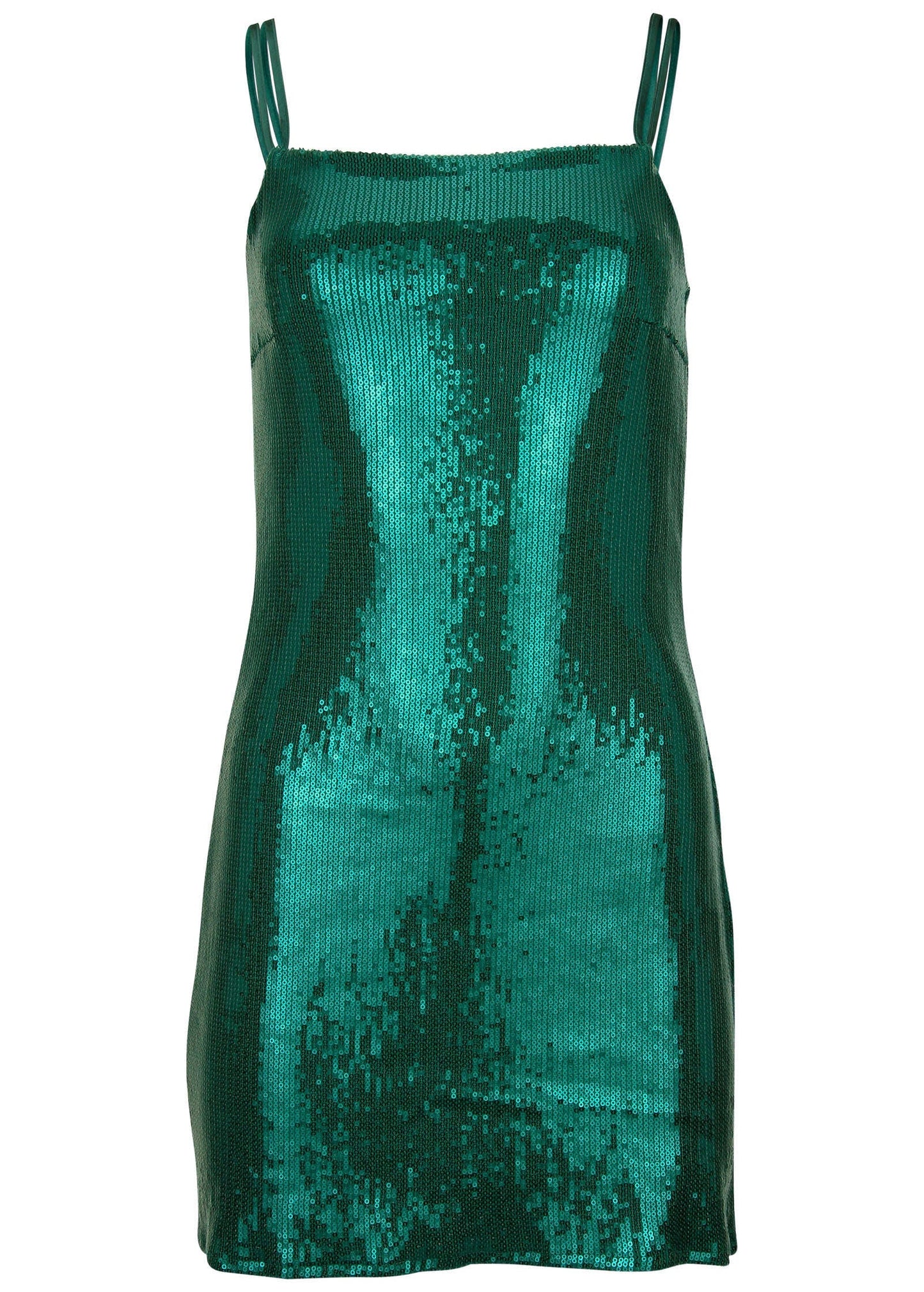 Double Strap Sequin Mini Dress - Aventurine | Venus Great Deal