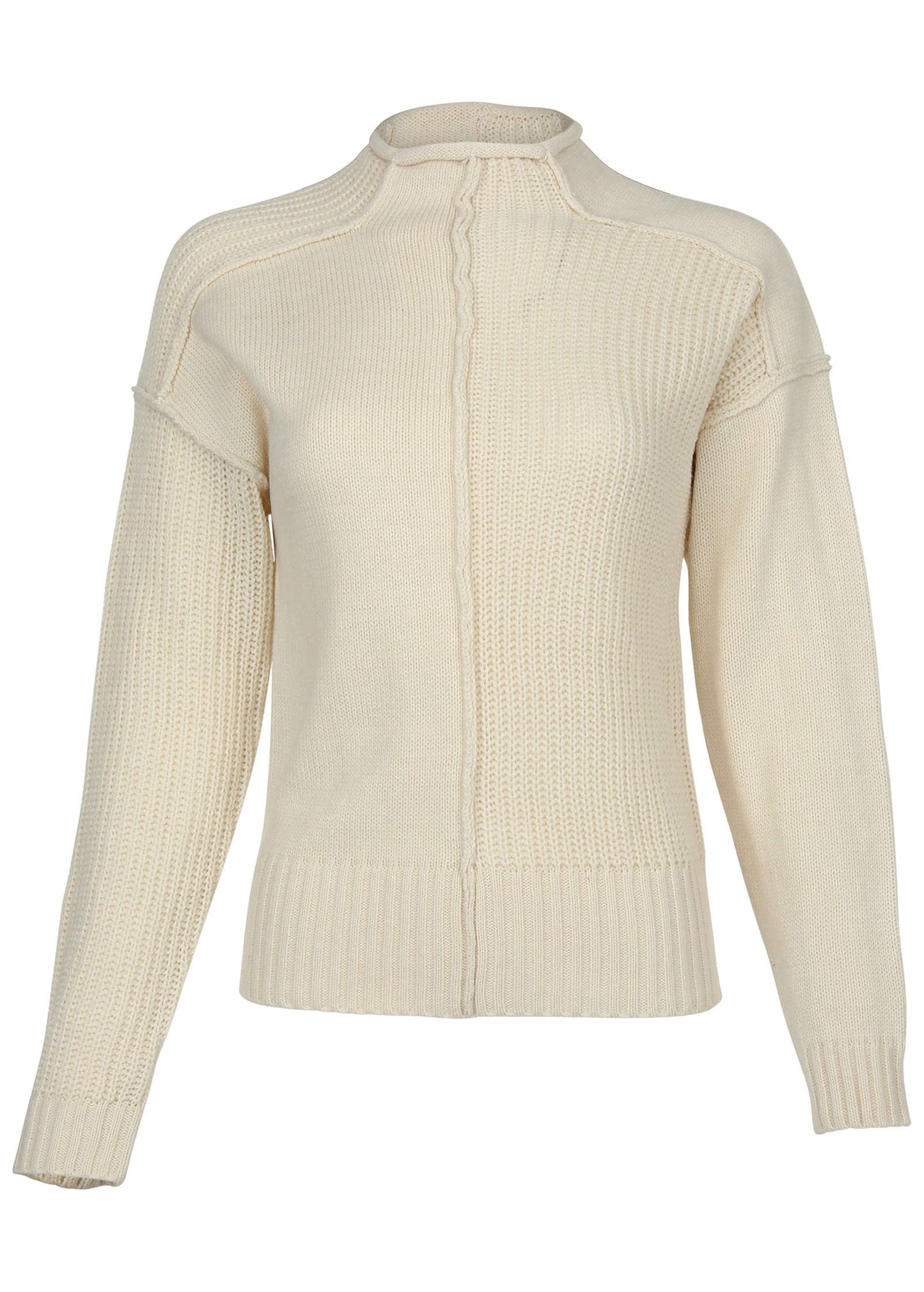 Mock Neck Knit Sweater - Off White | Venus Popular Choice