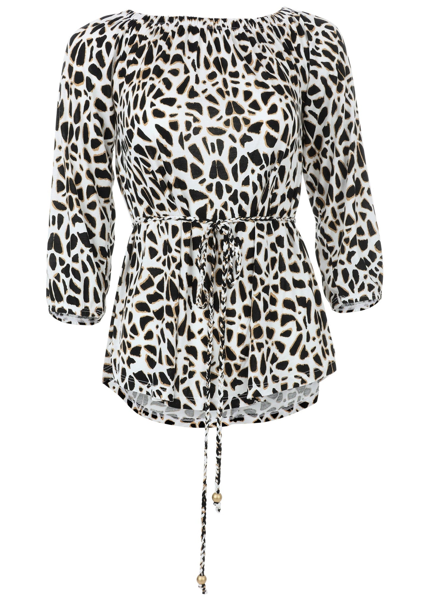 Tie Waist Blouse - Black & White | Venus Cost Saving