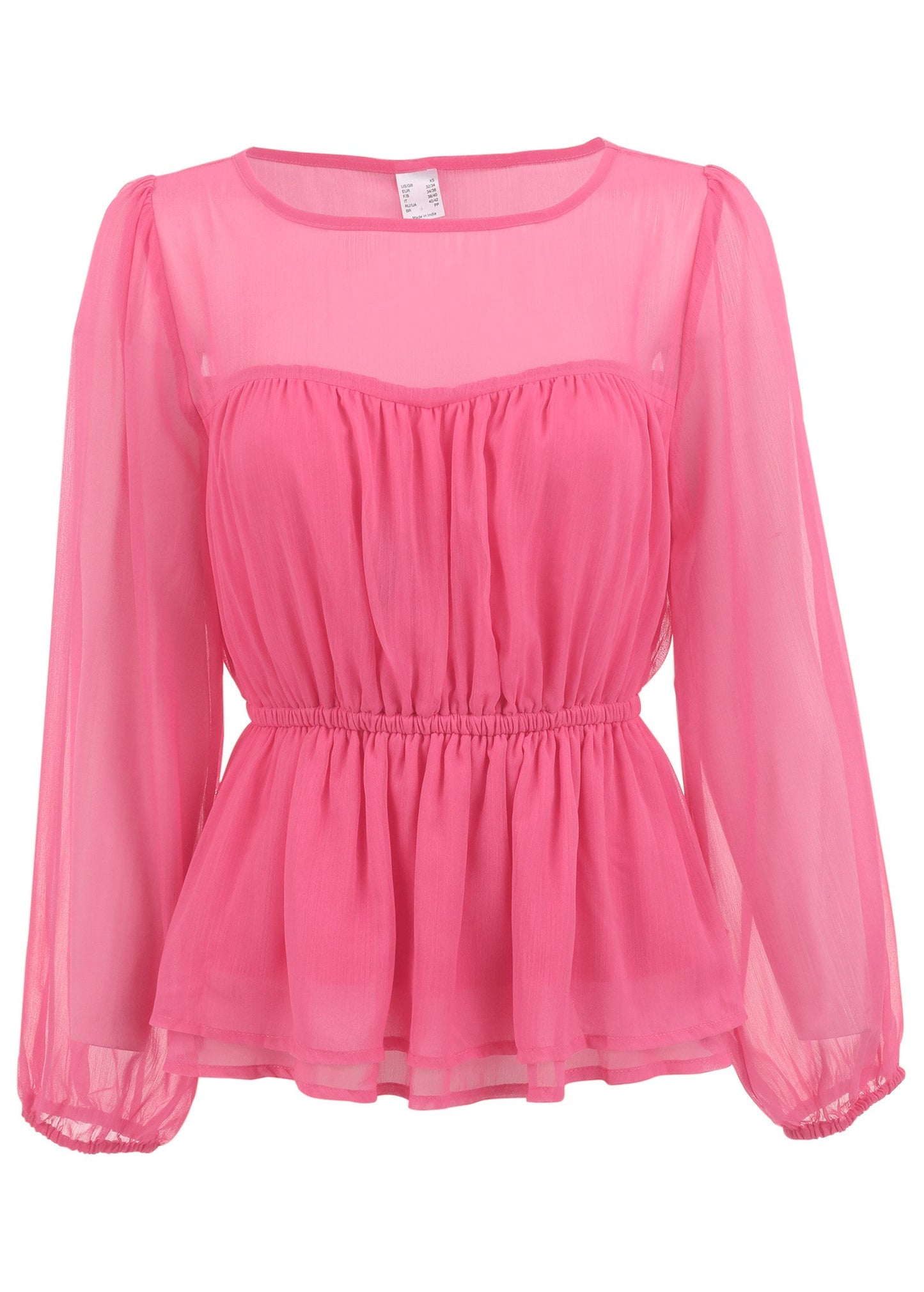 Sheer Beauty Blouse - Hot Pink | Venus Great Deal