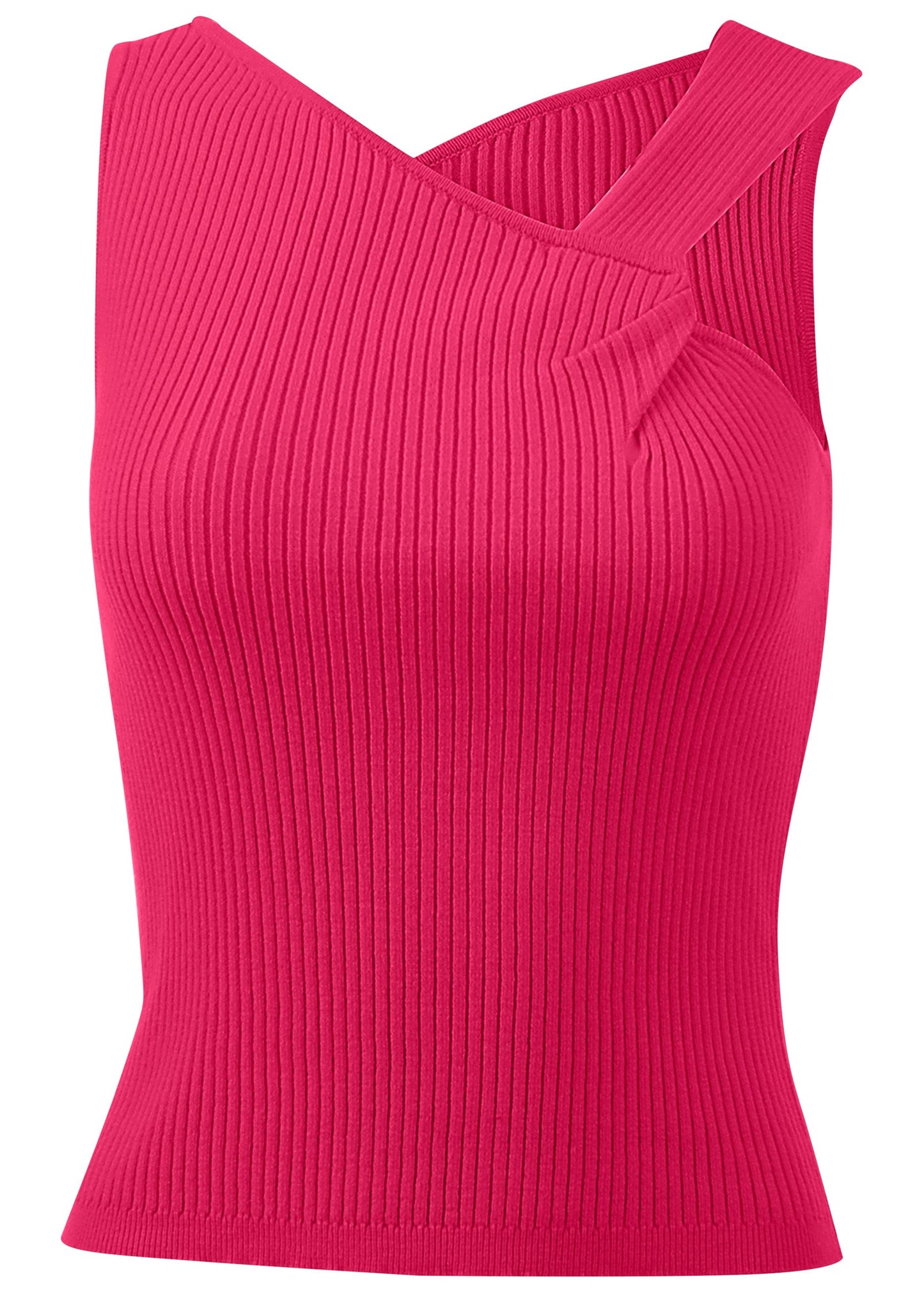 Twist Detail Sweater Tank - Dark Pink | Venus Popular Choice