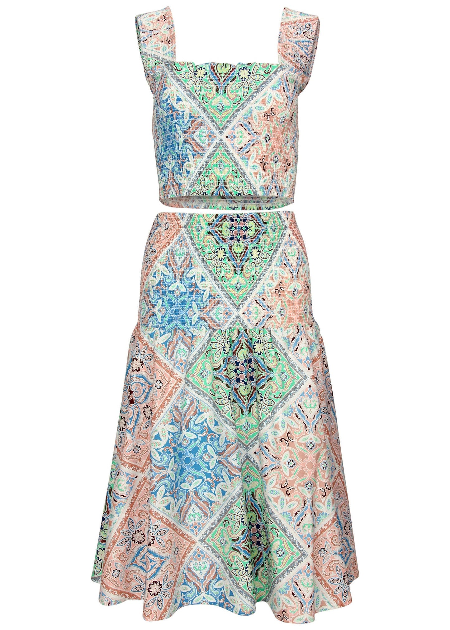 Smocked Two-Piece Set - Boho Tile | Venus Affordable