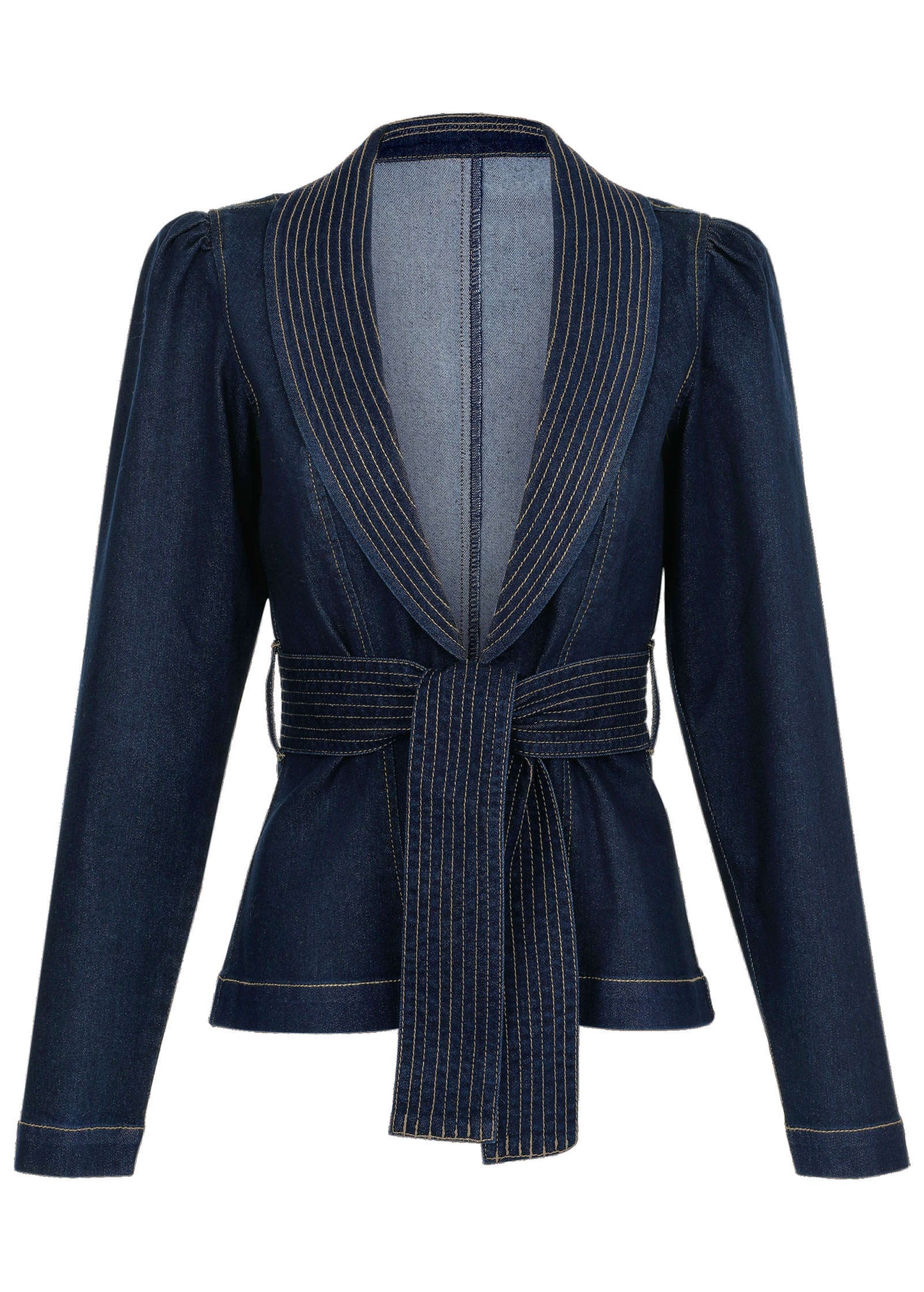 Puff Shoulder Denim Blazer for Women - Dark Wash • Fashion | Venus Special Offer