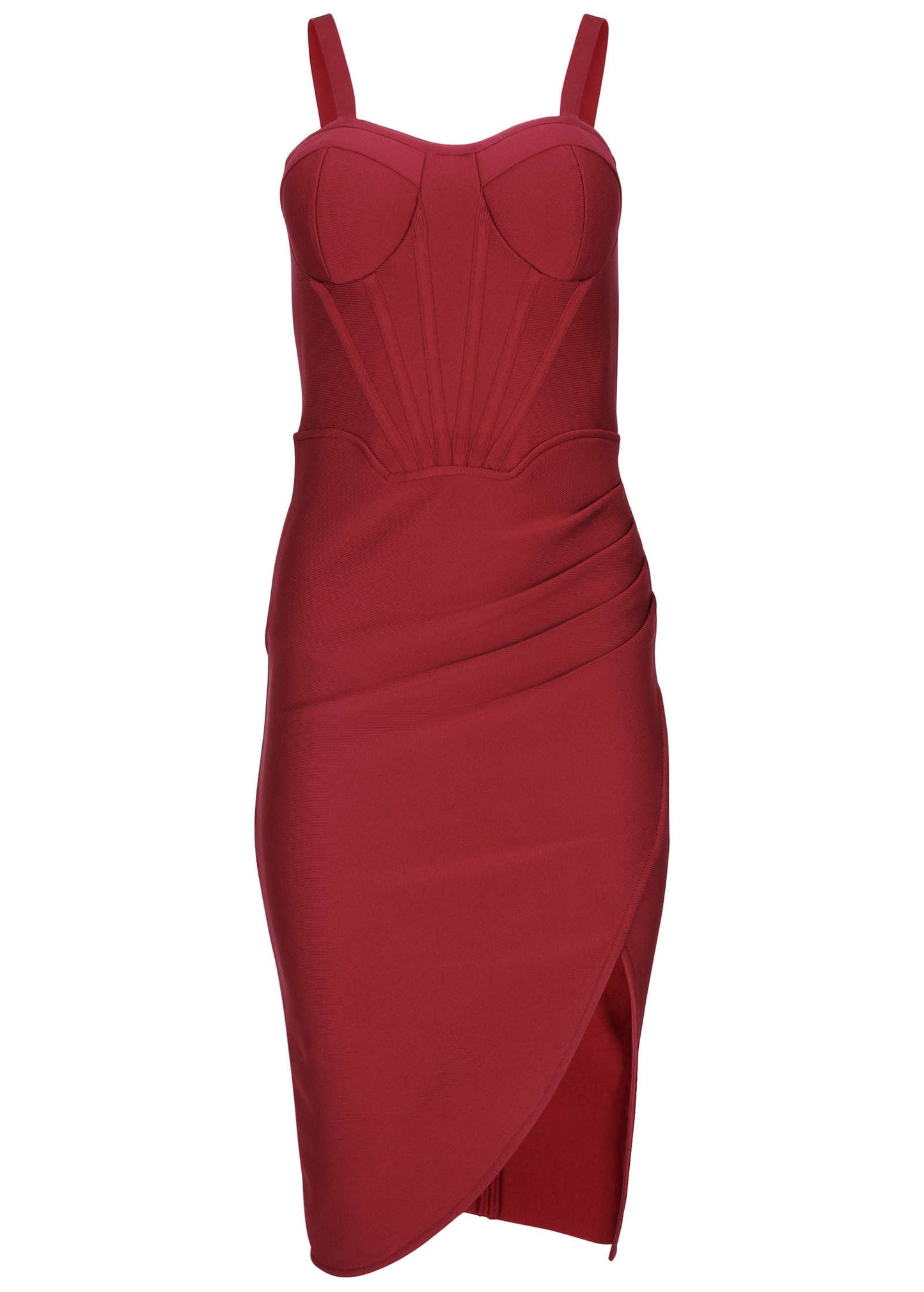 Side Slit Bandage Dress - Dark Red | Venus Great Deal
