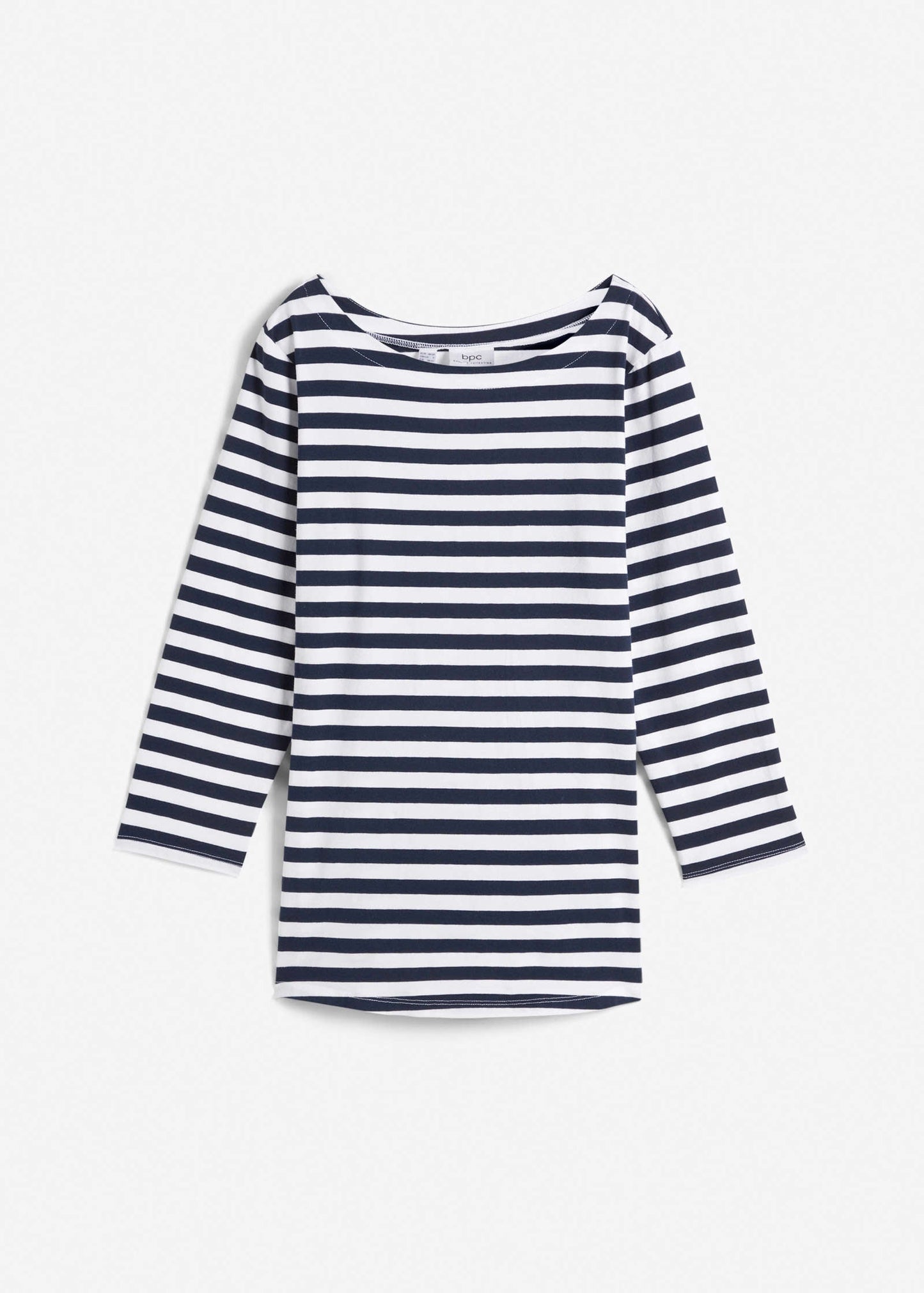 Boat Neck Striped Top - White & Navy Stripe | Venus Affordable