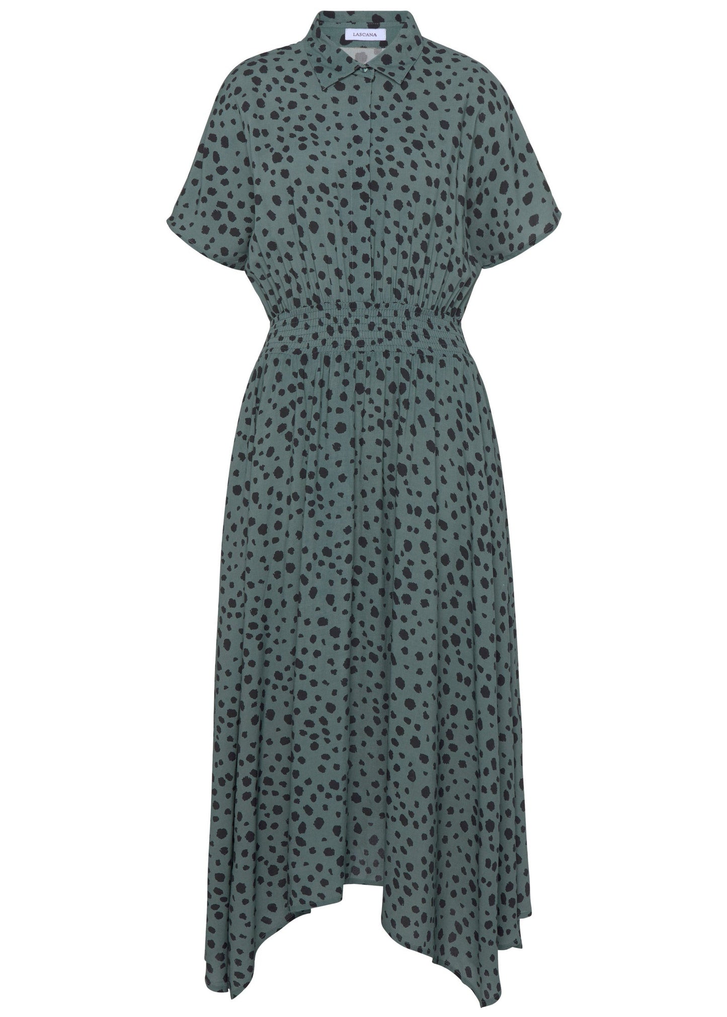 Collared Maxi Dress - Green & Black | Venus Great Deal