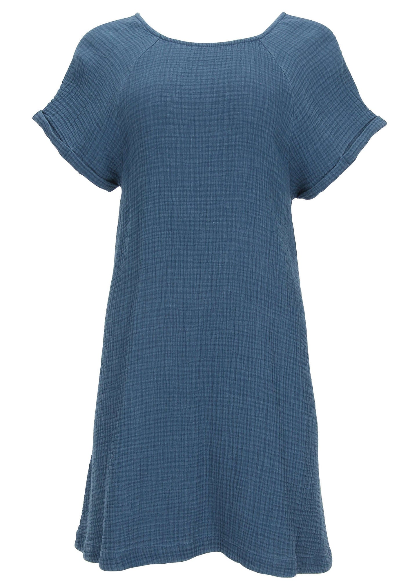 Short Sleeve Gauze Mini - Medium Blue | Venus Customer Favorite