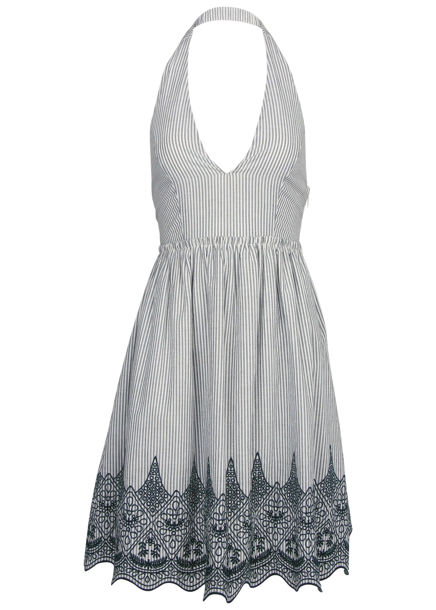Embroidered Midi Dress - Black & Ecru | Venus Best Seller