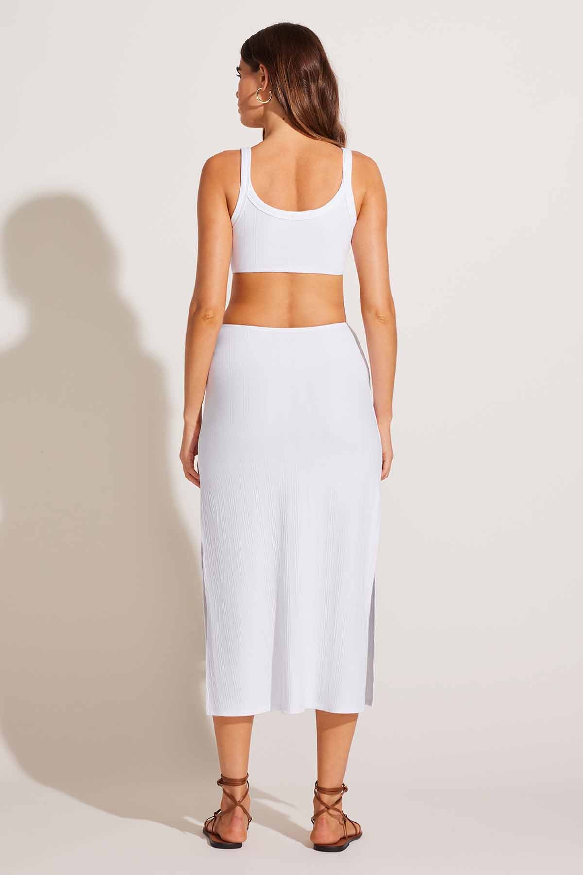 The Icon Cutout Dress White Organic Rib | Venus Customer Favorite