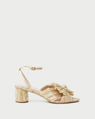 Loeffler Randall Women / Dahlia Gold Pleated Bow Heel