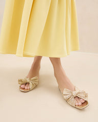 Loeffler Randall Women / Daphne Gold Bow Slide Sandal