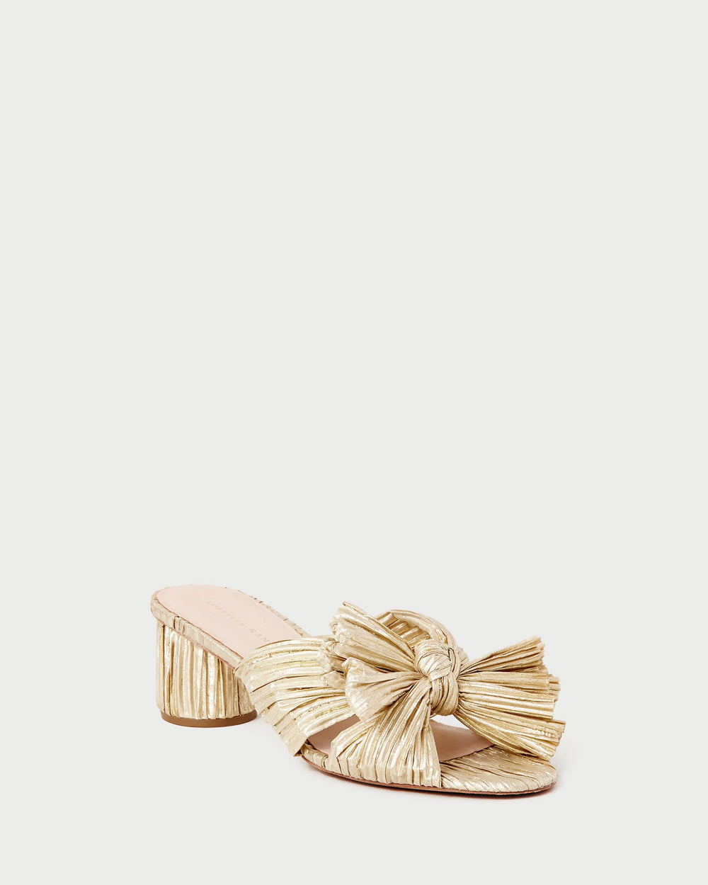 Loeffler Randall Women / Emilia Gold Pleated Bow Heel