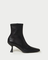 Loeffler Randall Women / Thandy Black Leather Curved Heel Bootie