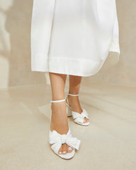 Loeffler Randall Women / Camellia White Pleated Bow Heel