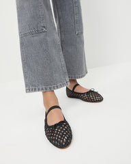 Loeffler Randall Women / Leonie Black Crochet Ballet Flat