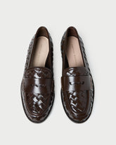 Loeffler Randall Women / Rachel Espresso Woven Leather Loafer