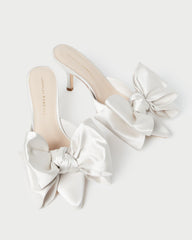 Loeffler Randall Women / Margot Cream Satin Bow Mule