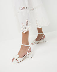Loeffler Randall Women / Dahlia White Pleated Bow Heel
