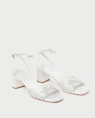 Loeffler Randall Women / Olivia Cream Knot Mid-Heel Sandal