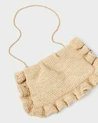 Loeffler Randall Women / Mavis Natural Raffia Ruffle Clutch