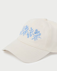 Loeffler Randall Women / Cairo Natural/Blue Embroidered Cap