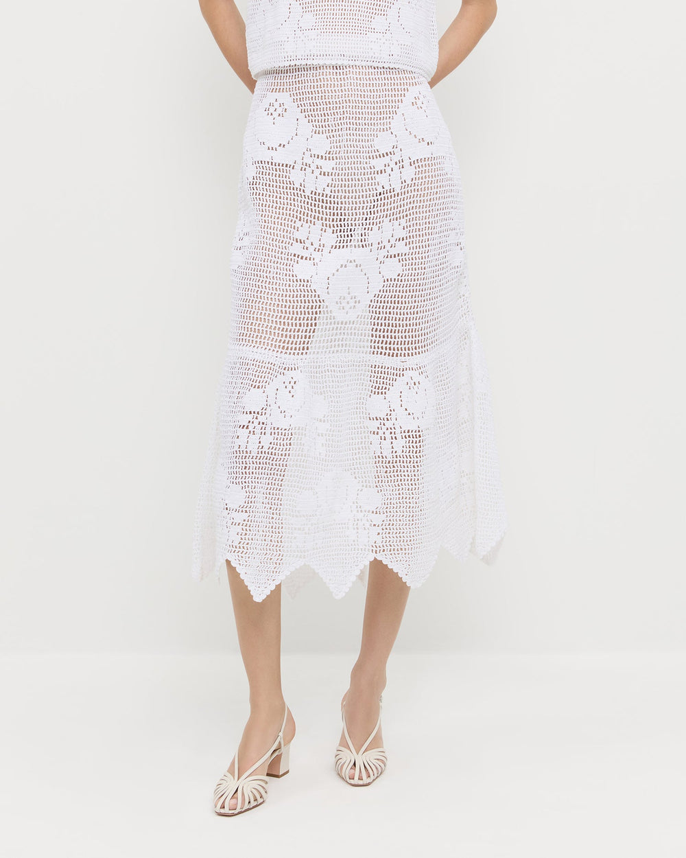 Loeffler Randall Women / Sullivan Cream Crochet Skirt