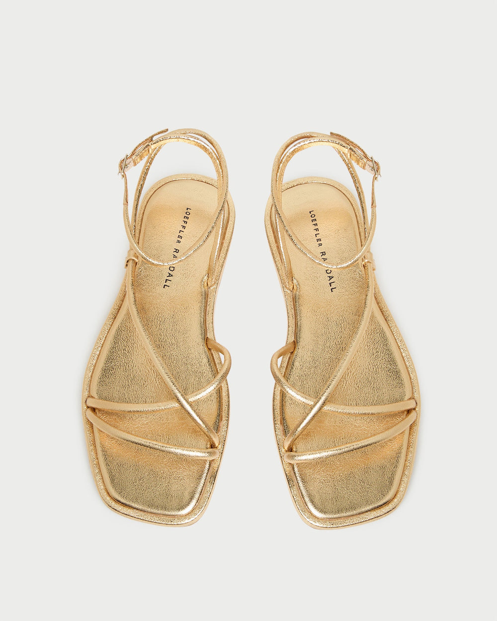 Loeffler Randall Women / Noor Gold Leather Flat Sandal